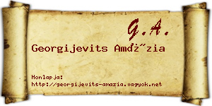 Georgijevits Amázia névjegykártya